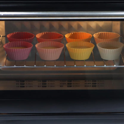 Silicone Baking Muffin Cups 12 Pack, Reusable Cupcake Liners Cake Molds, BPA Free, Dishwasher Safe(White, Green, Navy, Dusty Blue)