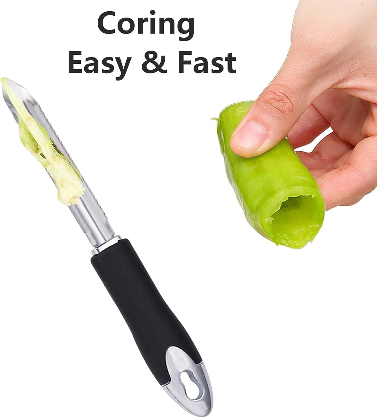 Jalapeno Pepper Corer Stainless Steel Zucchini Cucumber Corers Pepper Seed Remover Tool