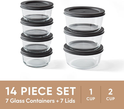 6-Piece Glass Food Storage Containers Set (3 Containers + 3 BPA-Free Lids) | 2-Cup, Leakproof | Microwave, Freezer, Oven & Dishwasher Safe | Ideal for Meal Prep & Pantry Organization, Pistachio