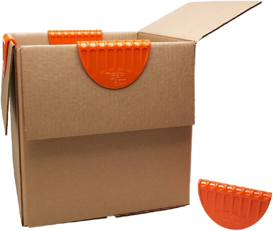 Tiger Taco Box Clips Make Packing and Unpacking Boxes Easier (Set of 4 Tiger Tacos, ABS Plastic)