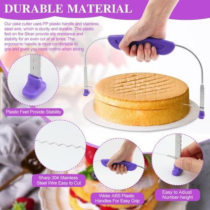 Cake Leveler & Slicer, 10 Inch Adjustable Cake Cutter Slicer Leveler