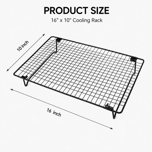4PCS Cooling Racks for Baking and Cooking 16"x10" Stackable Cookie Rack