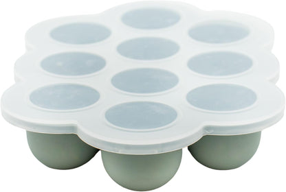 WeeSprout Silicone Freezer Tray with Clip on Lid Perfect Food Storage Container for Homemade Baby Food, Vegetable, Fruit Purees, and Breast Milk (Bright Blue, Six 3 Ounce Sections)