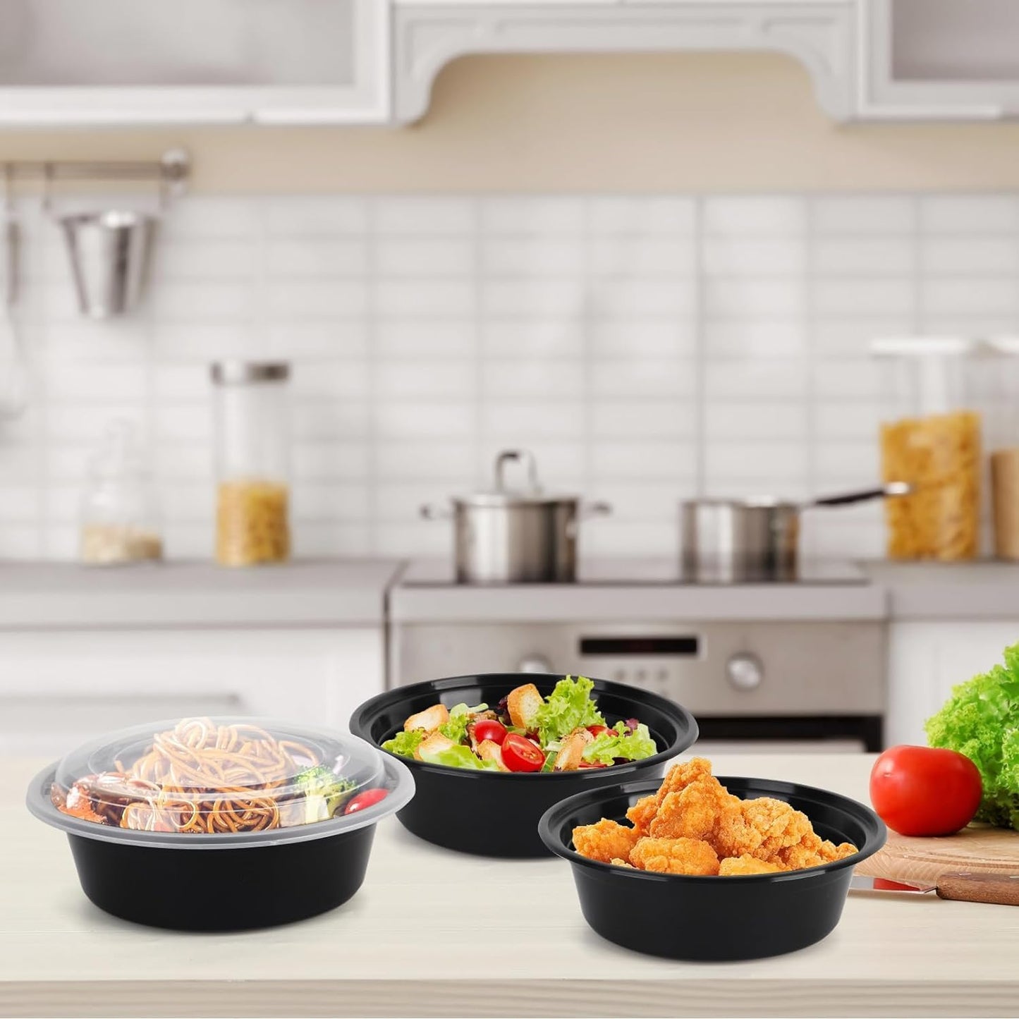 WGCC Meal Prep Containers [38OZ] Plastic Food Storage Containers With Lids,10-Pack Reusable To Go Containers, Disposable Food Prep Container, BPA-free, Stackable, Microwave/Dishwasher/Freezer Safe