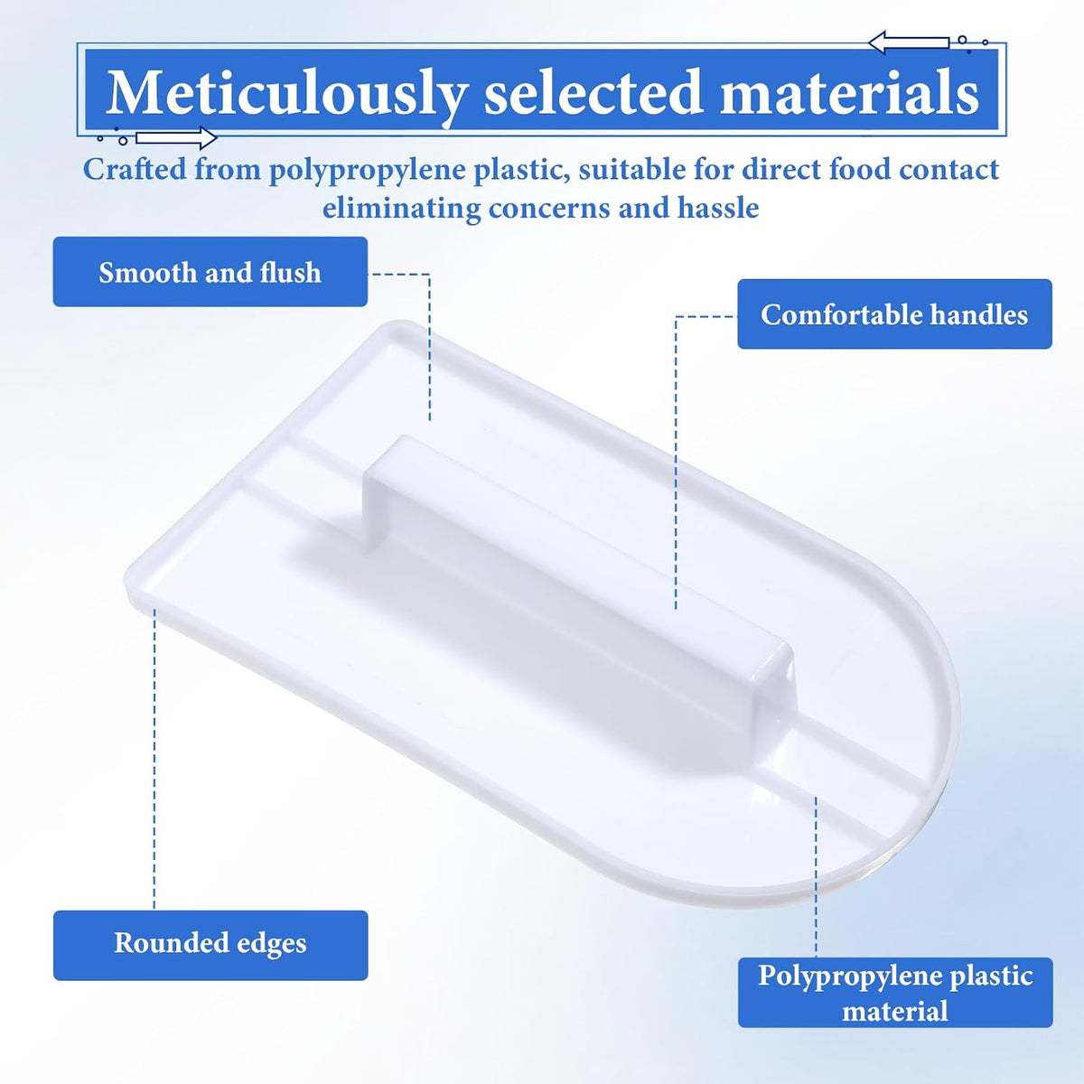 2Pcs Fondant Smoothing, 14.5 x 8 cm/5.7" x 3.1" Fondant Tools Plastic Cake Decorating Smoother & Polisher Cake Decorating Tools Cake Leveler for Smoothing Icing Decoration Sugar Craft (White)