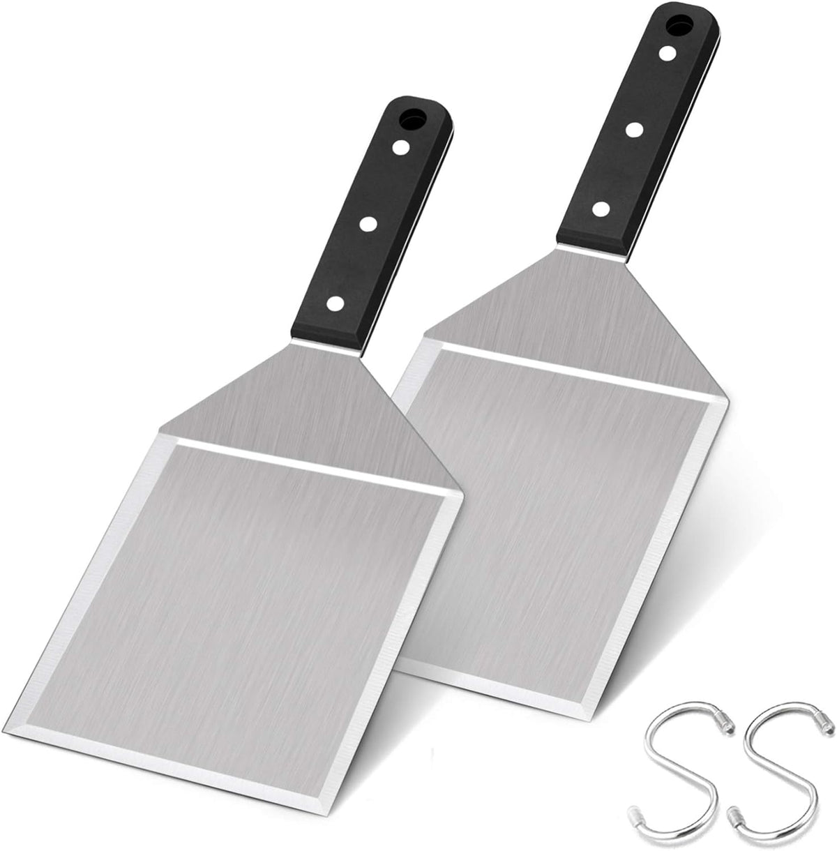 Leonyo Stainless Steel Hamburger Spatulas Turner Heavy Duty, 2 Pack