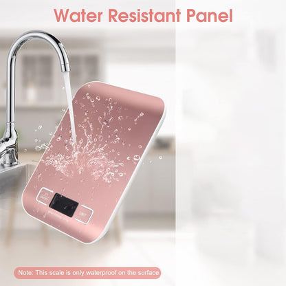 Digital Shipping Scale,Stainless Steel Panel, Accurate Portable Postal Scale for Packages, Small Business,Kitchen, Food, Handmade, Liquids, and Boutique (Rose Gold Battery(5kg/1g))
