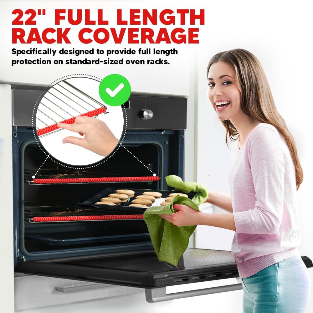 2 Pack Oven Liner and 2 pack Red Oven Rack Protectors 22 Inches