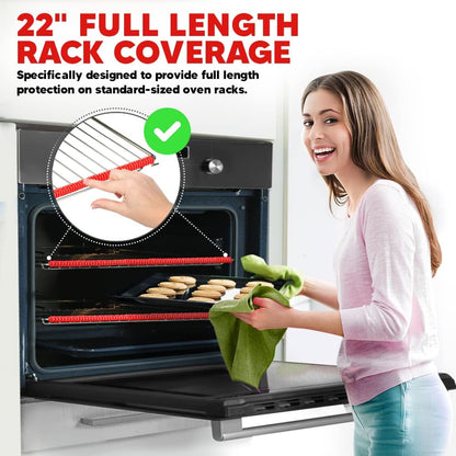 2 Pack Oven Liner and 2 pack Red Oven Rack Protectors 22 Inches