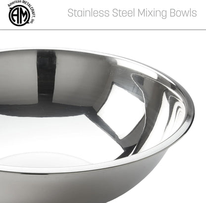 American Metalcraft 16" Stainless Steel Mixing Bowl - 13-Quart Durable Metal Bowls for Mixing, Large Stainless Steel Bowl