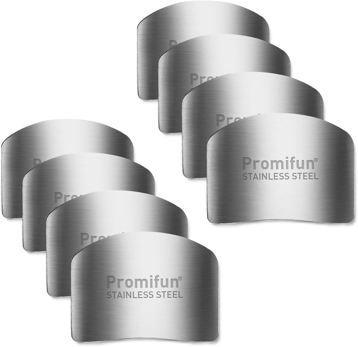 Promifun Finger Guards for Cutting, 8 Pcs Stainless Steel Finger Protector for Cutting Food, Knife Guard, Chopping Protector for Dicing and Slicing in Kitchens