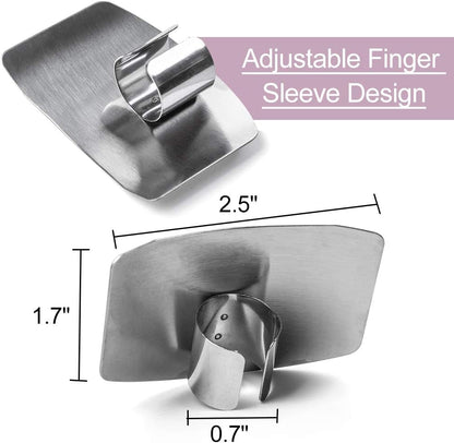 Promifun Finger Guards for Cutting, 8 Pcs Stainless Steel Finger Protector for Cutting Food, Knife Guard, Chopping Protector for Dicing and Slicing in Kitchens