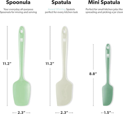DI ORO Silicone Spatula Set - Rubber Kitchen Spatulas for Baking, Cooking, & Mixing - 600°F Heat-Resistant & BPA Free Silicone Scraper Spatulas for Nonstick Cookware - Dishwasher Safe (3pc, Black)