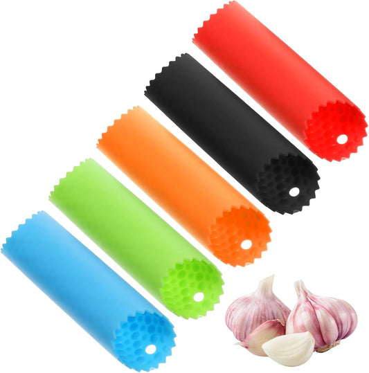 5Pcs Silicone Garlic Peeler, Garlic Skin Remover Roller Garlics Tube Rollers Skin Remover Garlics Roller Peeling Tube Tool Kitchen Tool for Quickly Removing Skins Useful Kitchen Tools