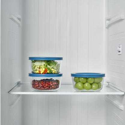 6-Piece Glass Food Storage Containers Set (3 Containers + 3 BPA-Free Lids) | 2-Cup, Leakproof | Microwave, Freezer, Oven & Dishwasher Safe | Ideal for Meal Prep & Pantry Organization, Pistachio