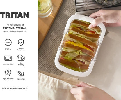 Felli Duo Loc Tritan Meal Prep Containers Microwave Safe BPA FREE, Leak Proof Lunchable Container for Leftovers Kitchen Fridge Freezer, Reusable Plastic On the Go Lunch Travel Box (Beginner 3pk)