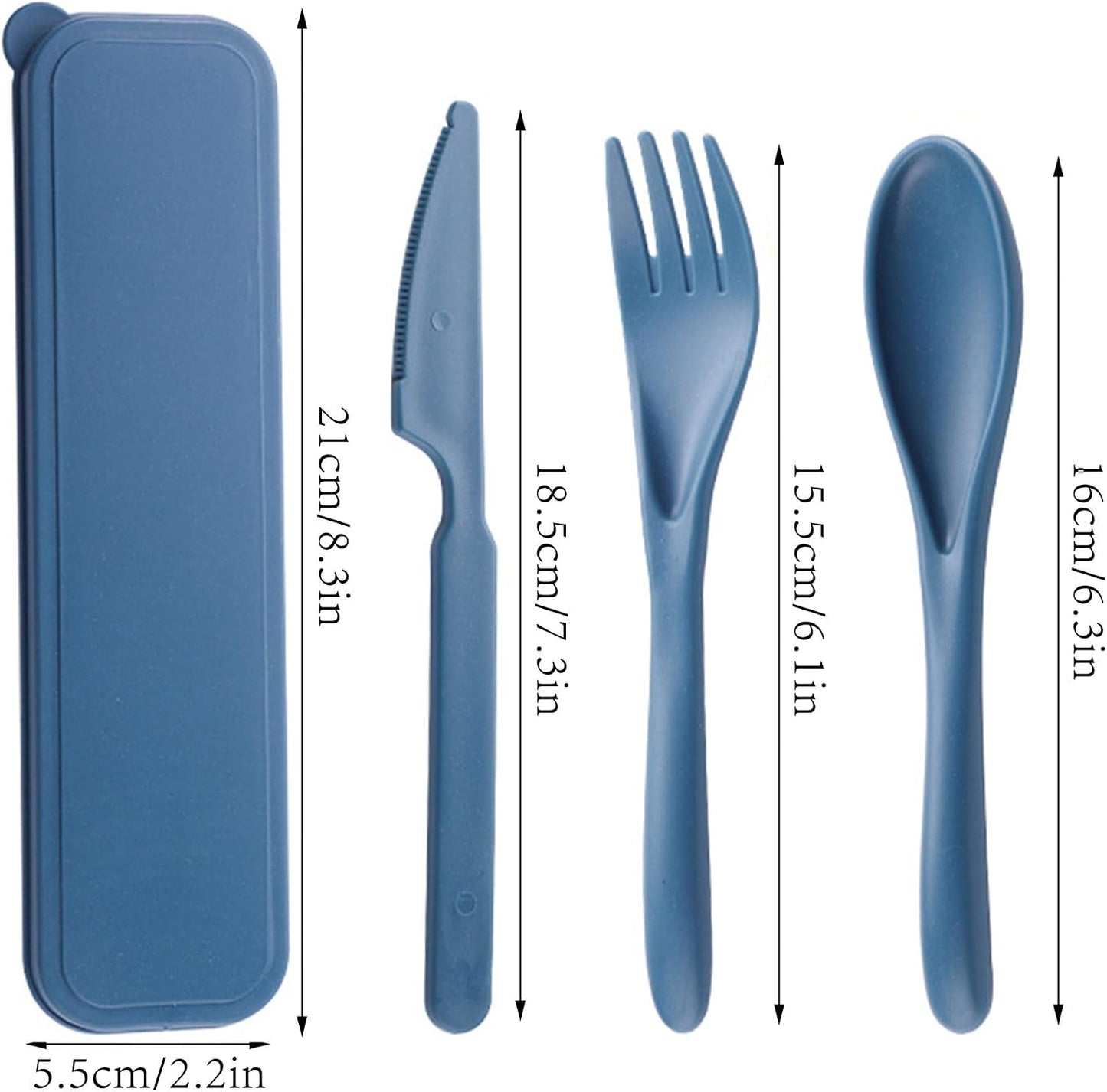 Reusable Travel Utensils Set with Case, 2 Sets Wheat Straw Portable Knife Fork Spoons Camping Cutlery for Lunch Box, Eco-Friendly BPA Free Plastic Tableware for Kids Adults Work Picnic (Purple+Pink)