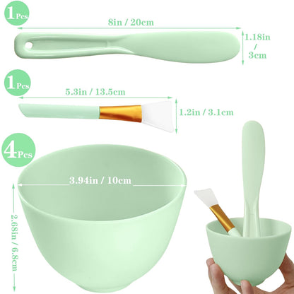 6Pcs Silicone Mixing Bowls, Silicone Bowls for Facials, DIY Face Mask Mixing Bowl for Home Salon Spa Face Skin Applicator Bowl, Black