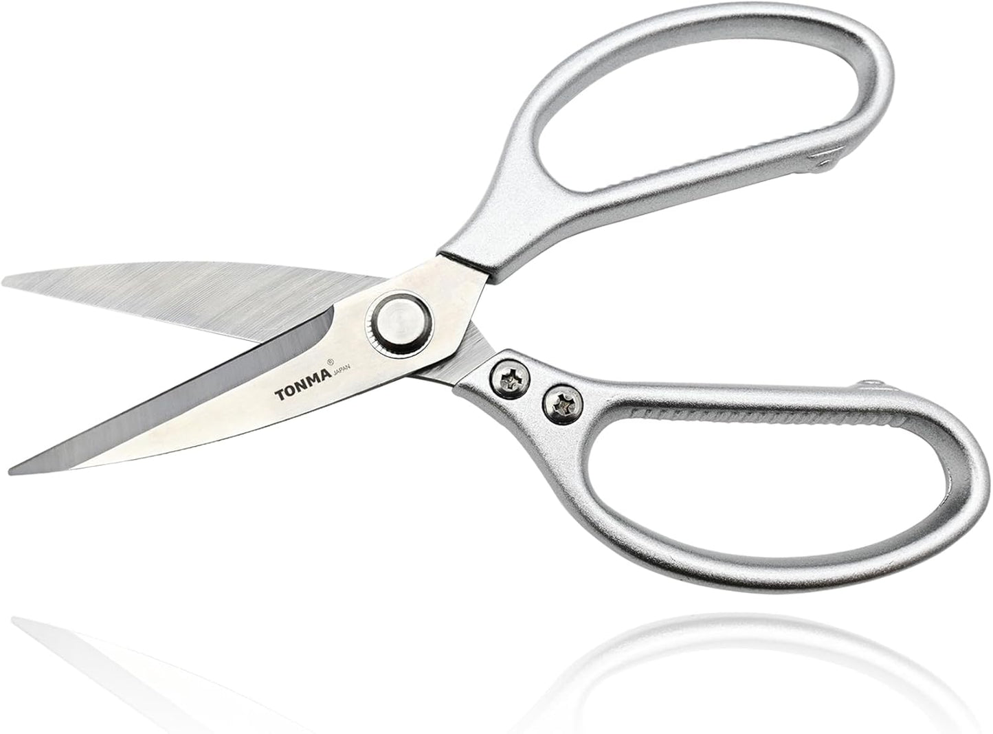 TONMA Kitchen Scissors All Purpose [Made in Japan] Full Metal Stainless Steel Japanese Kitchen Shears Heavy Duty with Micro Serrated, Cooking Scissors for Food Ergonomic Dishwasher Safe