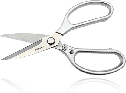 TONMA Kitchen Scissors All Purpose [Made in Japan] Full Metal Stainless Steel Japanese Kitchen Shears Heavy Duty with Micro Serrated, Cooking Scissors for Food Ergonomic Dishwasher Safe