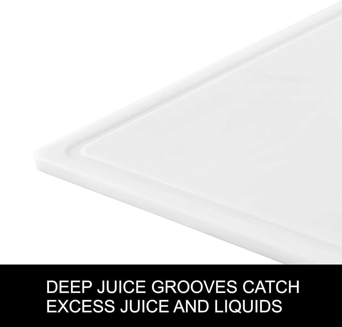 FARBERWARE Large Cutting Board, Dishwasher- Safe Plastic Chopping Board for Kitchen with Easy Grip Handle, 11in by 14in, White