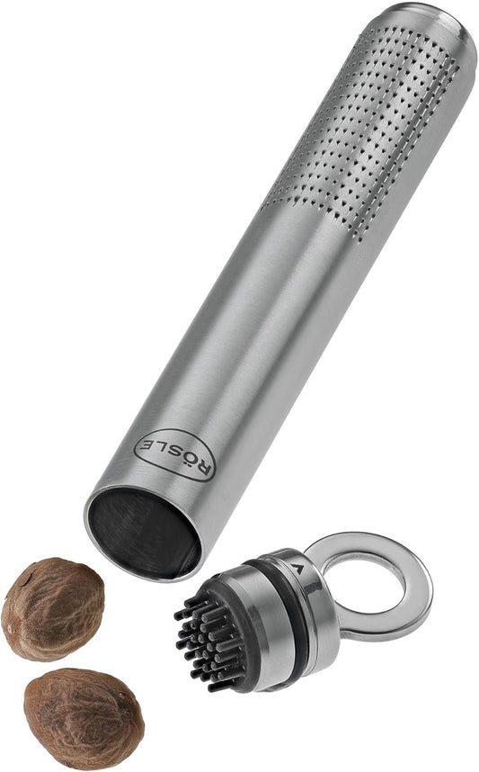 Rösle Nutmeg grater, grater for grating fresh nutmeg or ginger, with storage compartment, stainless steel 18/10, dishwasher-safe