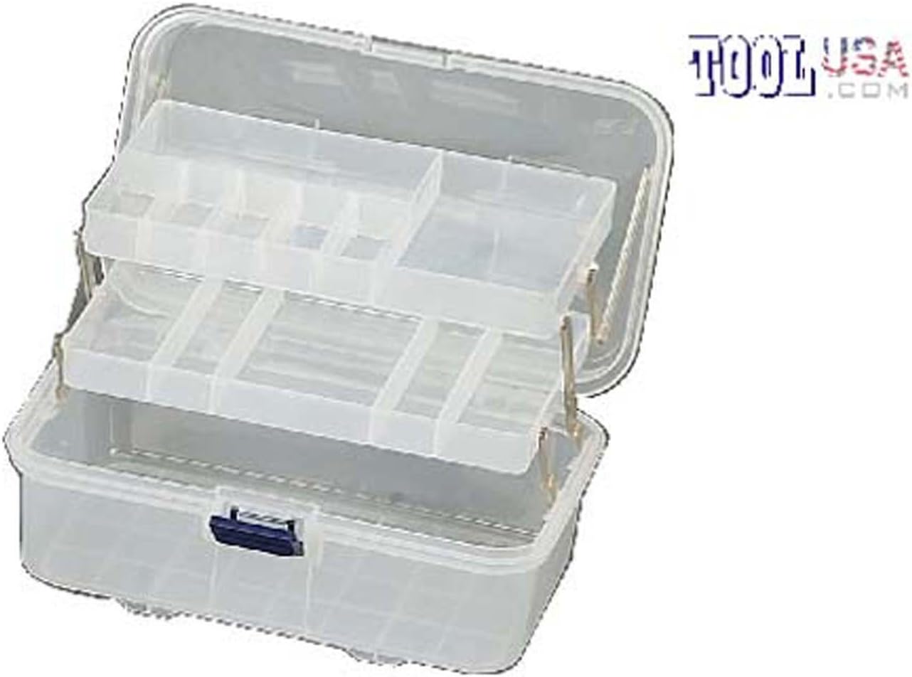 BIN BUDDY 3-Layer Stackable Clear Plastic Boxes | Removable Dividers | 5.75" (14.6 cm) x 5.75" (14.6 cm) x 5" (12.7 cm) | Ideal for Craft & Garage Organizing