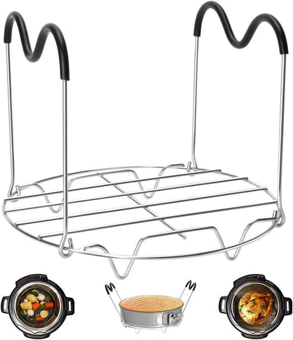 Steamer Rack Trivet with Handles Compatible with Instant Pot Accessories 3 Qt 5 Quart, Pressure Cooker Trivet Wire Steam Rack, Great for Lifting Out Whatever Delicious Meats & Veggies You Cook
