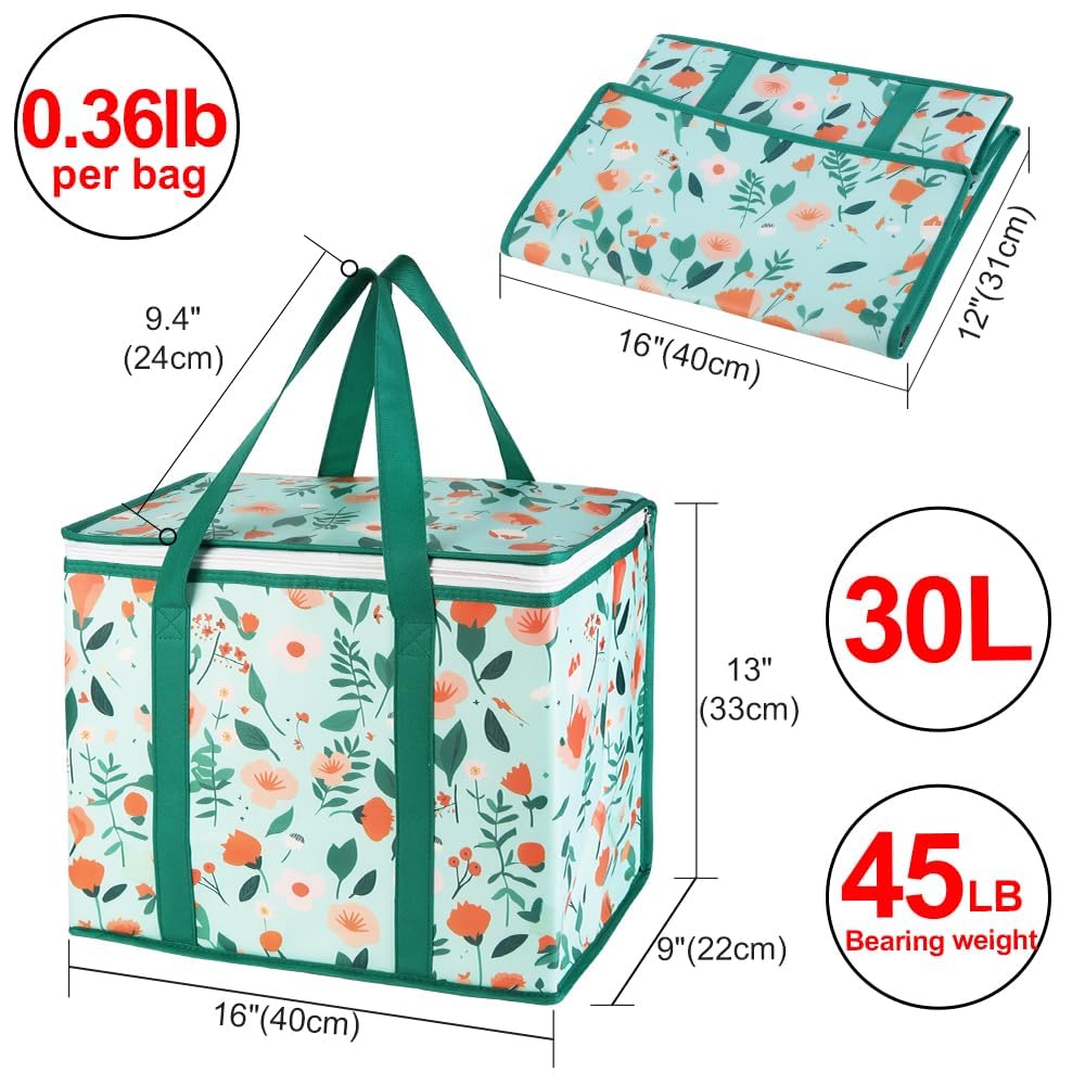 Insulated Food Delivery Bag, XXXL Insulated Reusable Grocery Cooler/Hot Bags, Tote Bag for Shopping/Travel/Doordash, Catering Bag Doordash 22x14x13, Black, 1-Pack