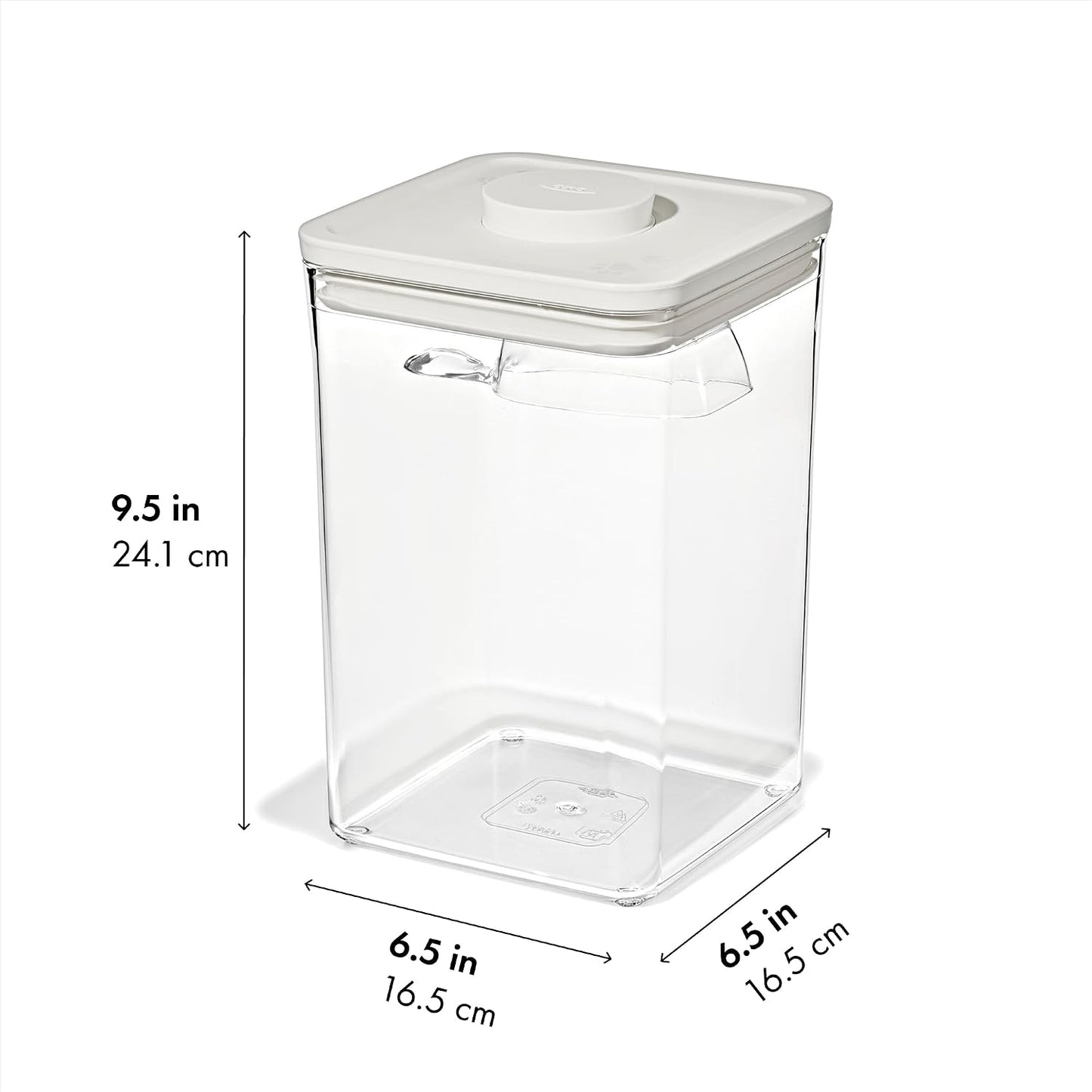 OXO Good Grips Pet POP Container – 6.0 Qt/5.7 L with Half Scoop, Ideal for up to 6.5lbs of Dog Food or 4.5lbs of Cat Food, Airtight Dog and Cat Food Storage Container, BPA Free, Clear