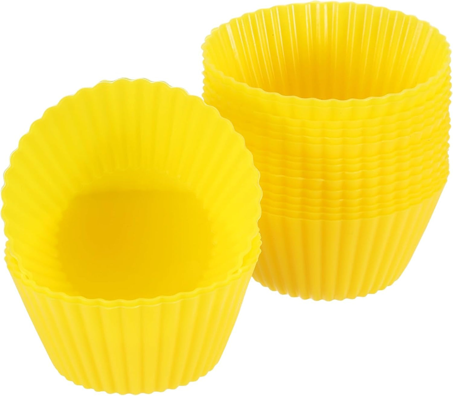 uxcell 18Pcs Silicone Cupcake Liners, Non-Stick Baking Cups, for Cooking Eggs, Baking Muffins and Make a Cake(Pink)