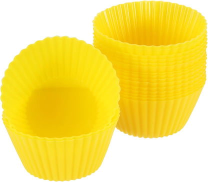 uxcell 18Pcs Silicone Cupcake Liners, Non-Stick Baking Cups, for Cooking Eggs, Baking Muffins and Make a Cake(Pink)