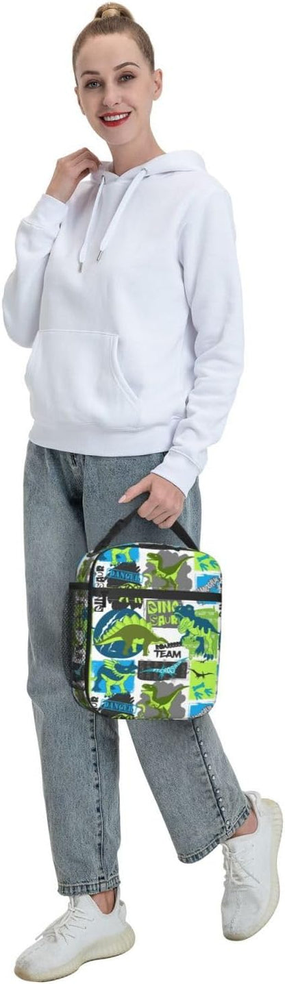 Black Cat Reusable Lunch Box Food Bag Insulated Lunch Bag for Teenage Boys Girls School Beach