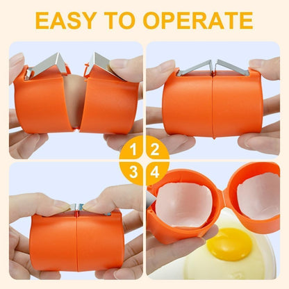 Egg Shell Opener, 2026 New Egg Cracker Tool for Raw Eggs, Hard Boiled Egg Peeler Egg Cube Egg Separator Handheld, Stainless Steel Eggshell Breaker Egg Shell Cutter Kitchen Gadgets