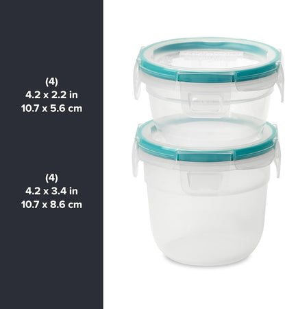 Snapware Plastic Total Solution (21-Pack) Large Food Storage Containers Set, Meal Prep Containers with Plastic BPA-Free Lids & 4 Locking Tabs, Microwave, Dishwasher, and Freezer Safe