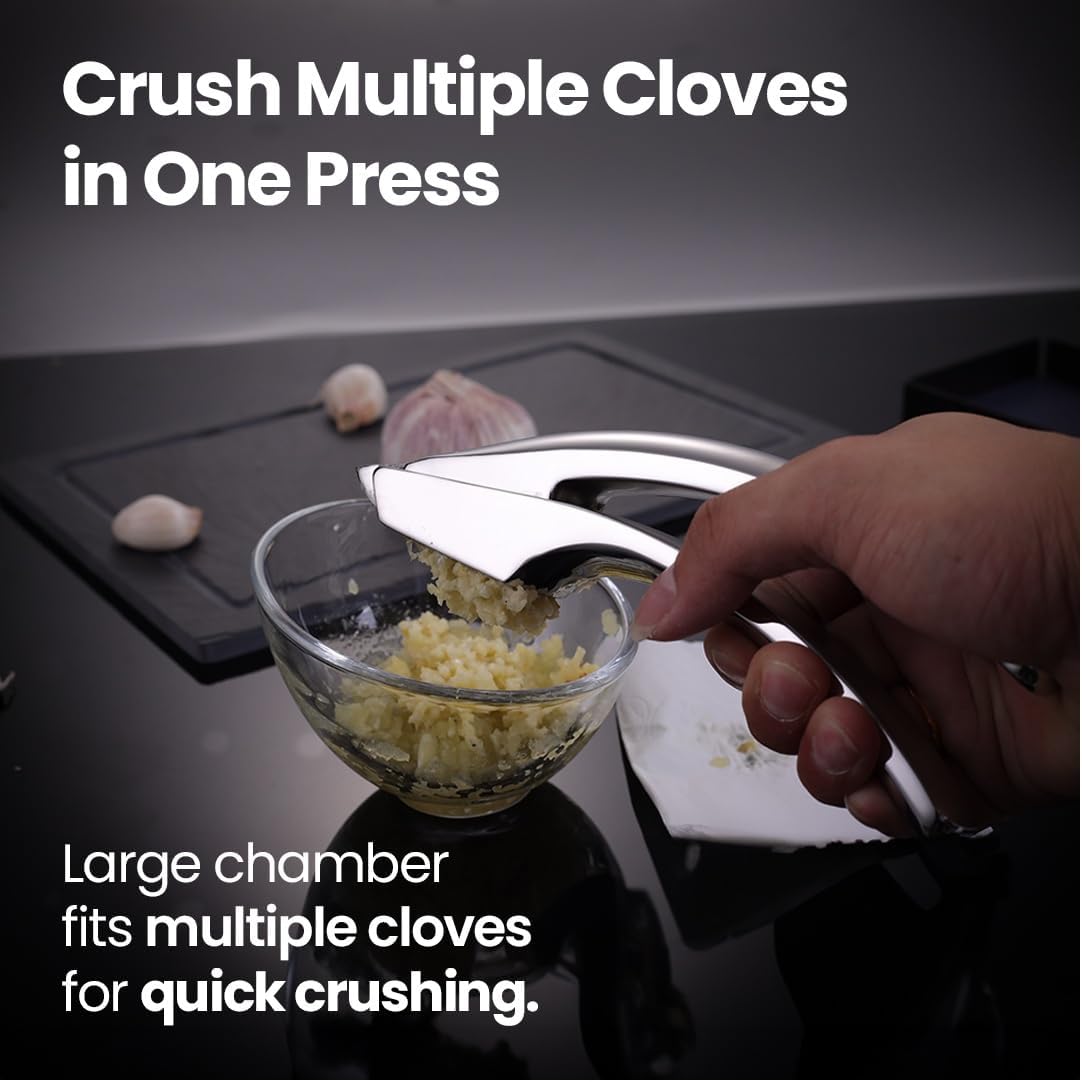 Gourmet Easy Garlic Press Lifetime Replacement, No Need to Peel, Fine Mince
