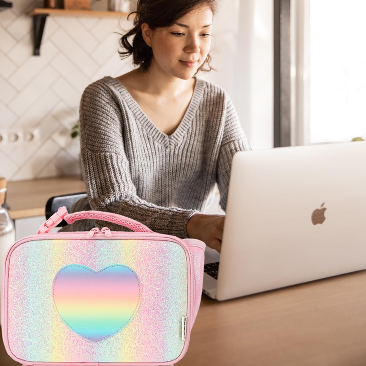 GYEUKHAM Insulated Lunch Box for School, Thermal Reusable Durable Freezable Lunch Bags for Kids Boys Girls Men Women - Small Soft Cooler Portable Lunch Tote Kit for Work Picnic Travel,Black