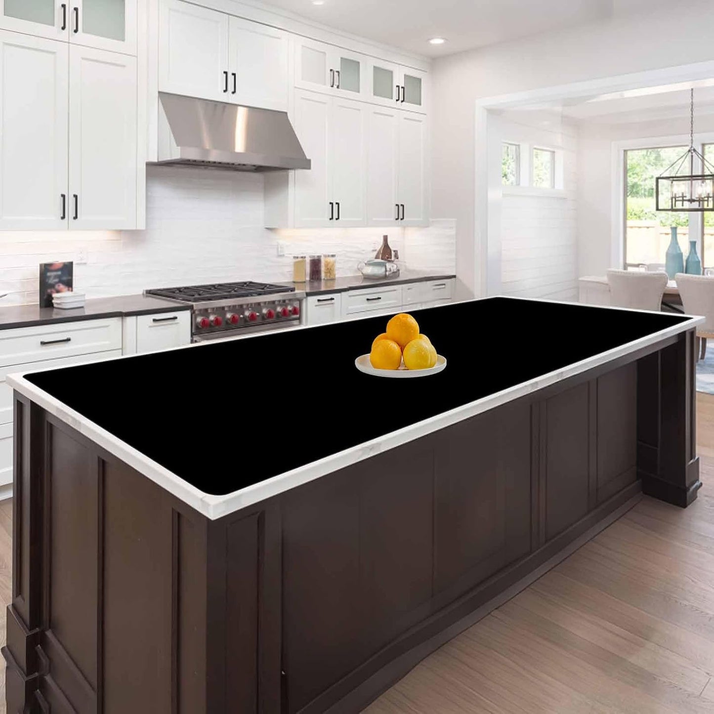 47.2"x23.6"(120cmx60cm) Large Silicone Mat for Kitchen Counter, Non-Slip Heat Resistant Countertop Protector, Waterproof Multipurpose Mat for Kitchen Island, Black