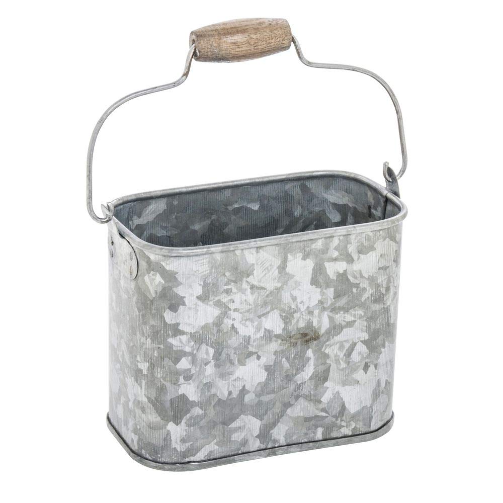 HUBERT Galvanized Metal Condiment Caddy - 5"L x 3"W x 4 1/2"H