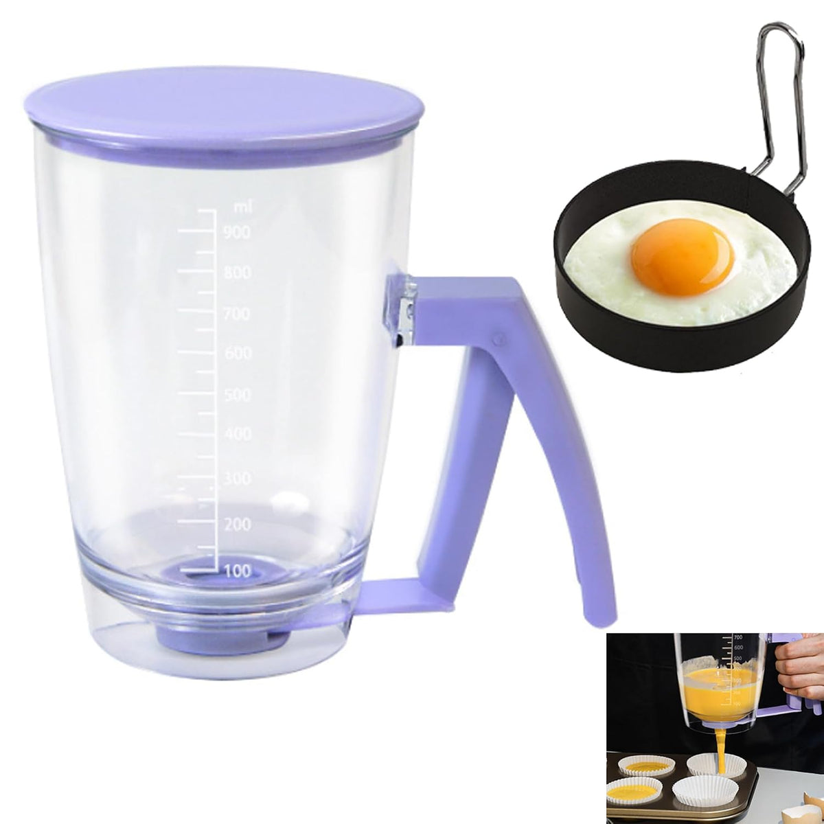 Pancake Batter Dispenser & Egg Rings