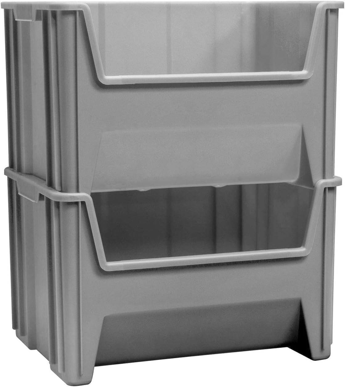 Akro-Mils 13018 Stak-N-Store Stackable Storage Bins, Heavy Duty Garage Storage Containers, Open Front Plastic Organizer for Tools, Shelves, Closet Organizer, 17-1/2" x 16-1/2" x 12-1/2", Clear, 2-Pack