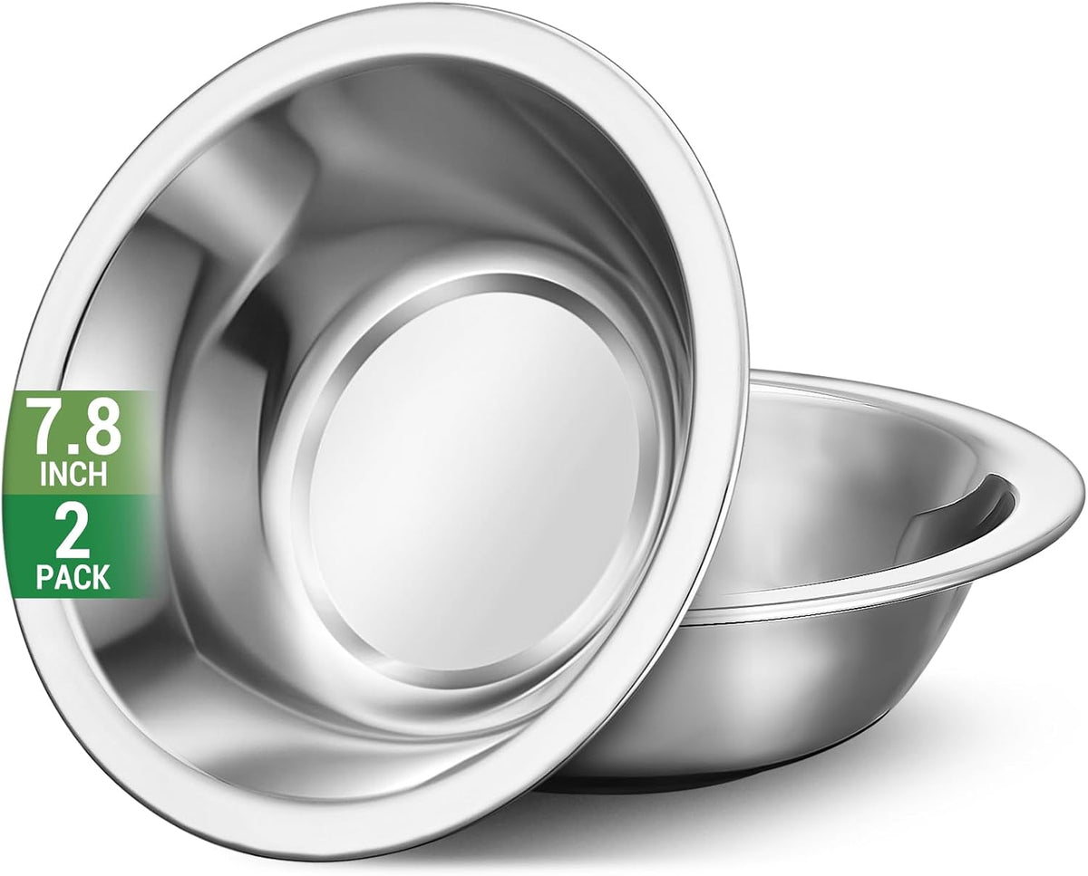 304(18/8) Stainless Steel Mixing Bowls for Kitchen, 6.3" 13.67 fl.oz Metal Mixing Bowls Set Stackable for Baking Serving Cooking Food Prep Storage Dishwasher Safe Lightweight