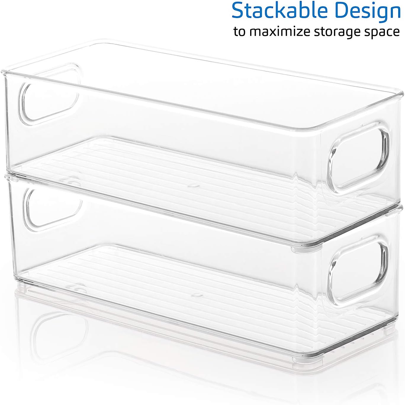 STORAGEBUD Fridge Organizer - 14 Piece Refrigerator Organizer Bins - Stackable Freezer Organizer - Clear Refrigerator Organizer - Acrylic Fridge Bins, (VDS-SB-BIN-14SET)