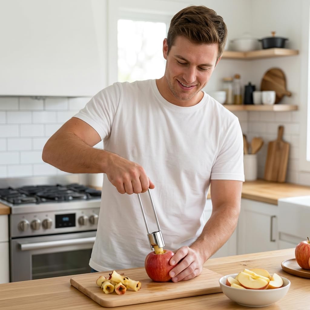 2pcs Apple Corer Set, Tomato Corers, Pepper Corer Seed Remover Tool for Kitchen, Ideal for Fruits and Vegetables Core Removal, Home Cooking, Salad Making and Food Preparation