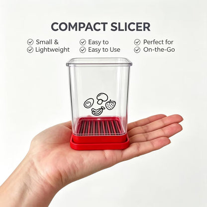 Fruit Slicer Cup for Strawberry, Banana, Egg with Cleaning Brush