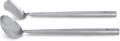 Craft Wok s/s Ladle and Spatula (Turner) Stainless Set with Stainless Handles for Asian Chinese Woks Traditional / 732W326