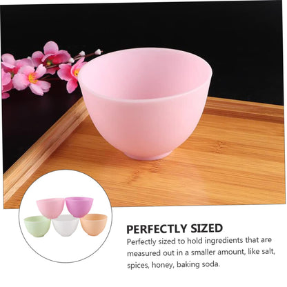 5 Pcs Odorless Anti-Drop Silicone Mixing Bowl Set 10.5x7cm Home Use Prep Measuring Bowls for DIY Facial Masks and Cooking