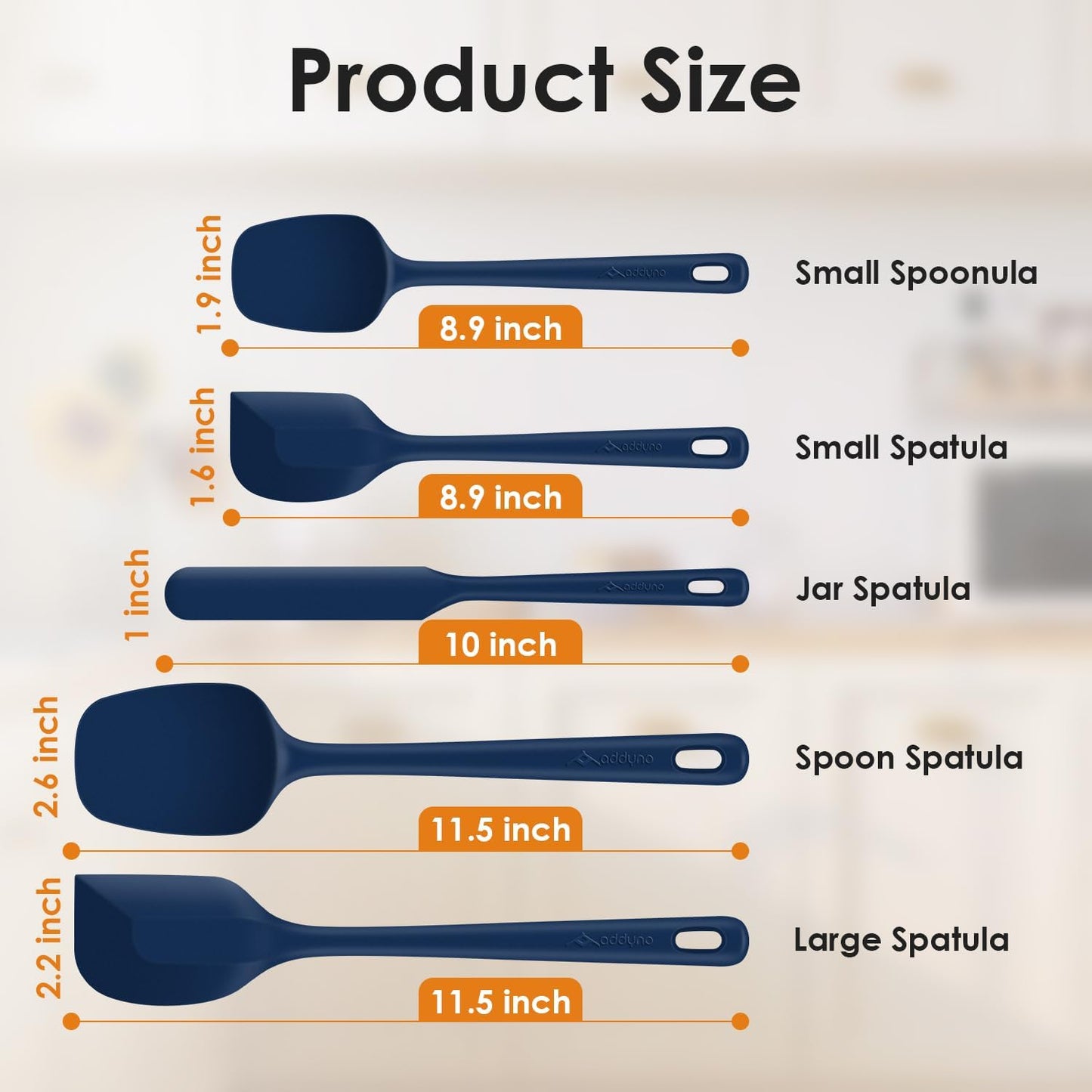 5-Piece Silicone Spatula Set for Baking, 446°F Heat Resistant Non-Stick Cooking Utensils, BPA-Free Food Grade Silicone Scrapers, Non-Scratch Flexible & Dishwasher Safe, Neutral