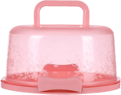 Cake Carrier/Storage Container With Server Clear Dome Cake Transport Container 26x22x12.5cm, Airtight Reusable Cakes Carrier With Handle For Party Travel, Spill-Proof Dustproof Food Storage Box