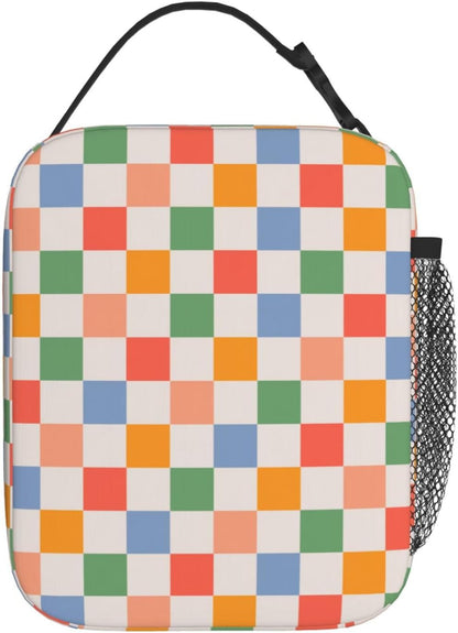 70s Retro Mushroom Floral Insulated Lunch Bag Reusable Cooler Lunch Box Portable Leakproof Thermal Container Tote Bags for Girls Boys School Travel